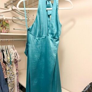 Leslie Aqua Mini Dress